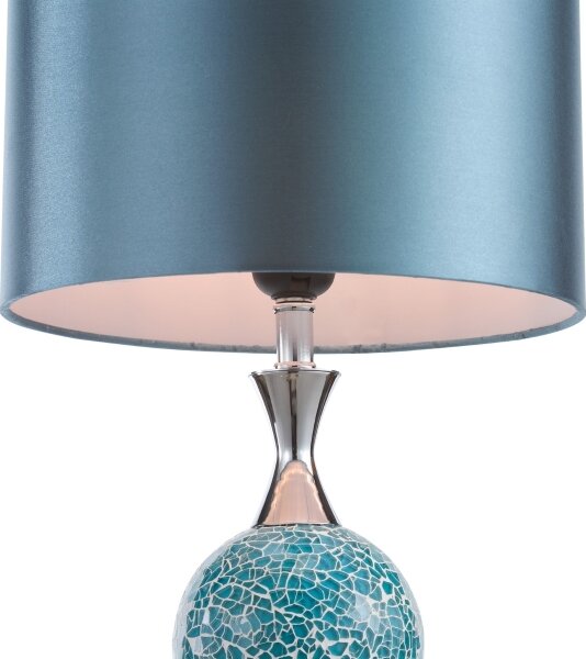 Där Lighting ELS4223 - Stolní lampa ELSA 1xE27/40W/230V modrá/lesklý chrom
