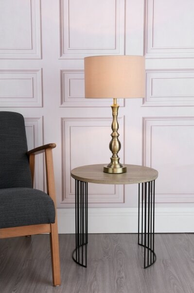 Där Lighting MAD4275 - Stolní lampa MADRID 1xE27/60W/230V hnědá/mosaz
