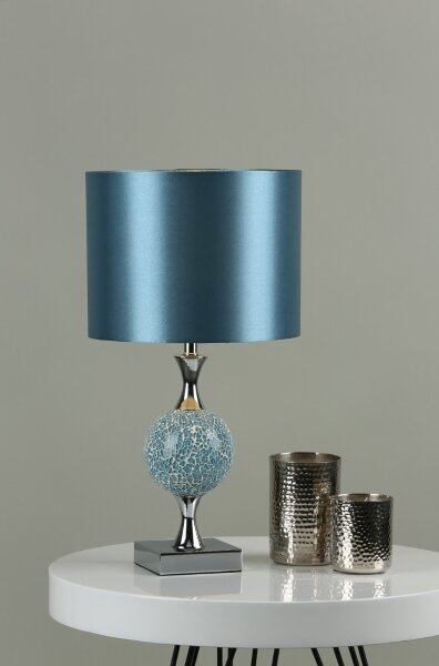 Där Lighting ELS4223 - Stolní lampa ELSA 1xE27/40W/230V modrá/lesklý chrom