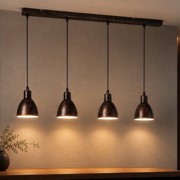 Brilagi - LED Lustr na lanku RIDDY 4xE27/60W/230V měděná/patina