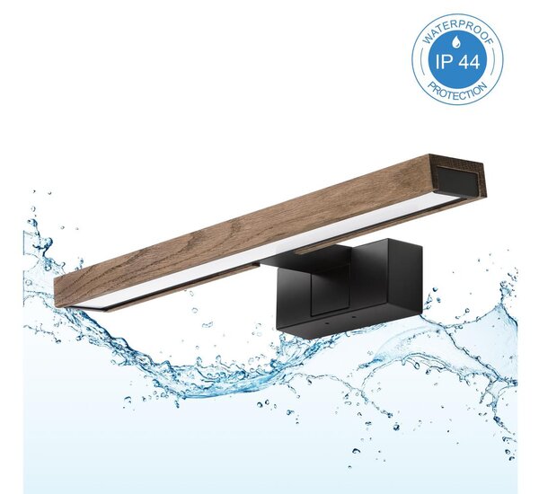Brilagi - LED Koup osvět zrcad 3v1 WOODY MIRROR LED/8W/230V IP44 černá/dub ořech
