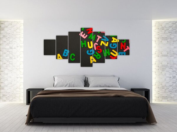 Obraz - barevná písmenka (210x100 cm)