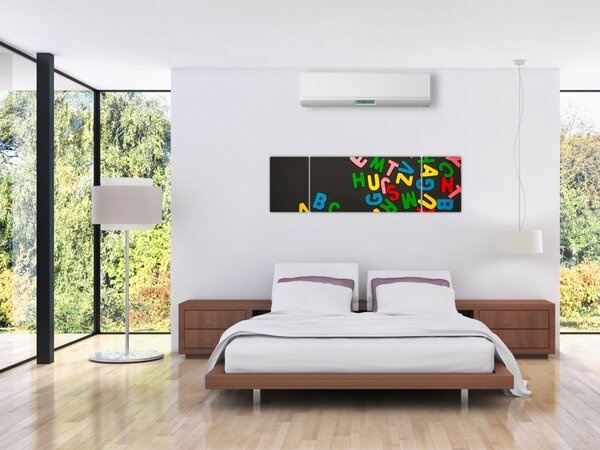 Obraz - barevná písmenka (170x50 cm)