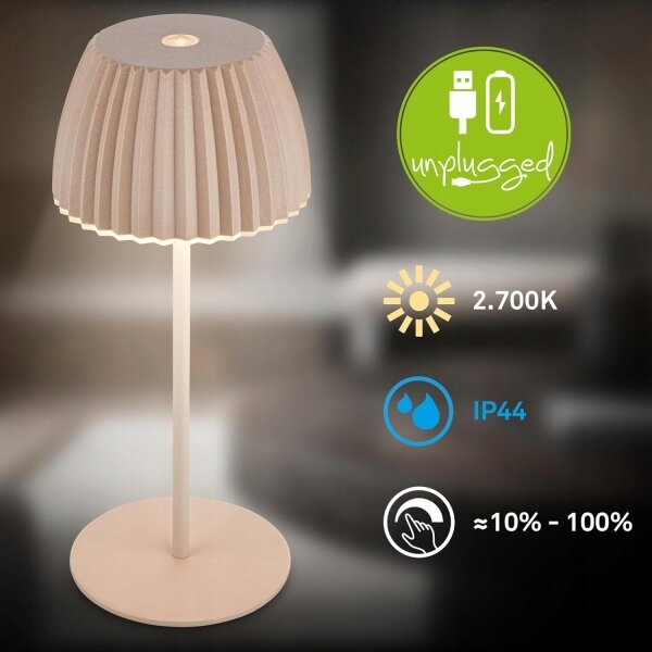 Briloner 7552-011 - LED Stm nabíjecí venkovní stolní lampa MINI LED/1,5W/5V IP44