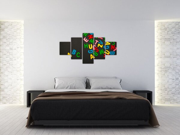 Obraz - barevná písmenka (125x70 cm)