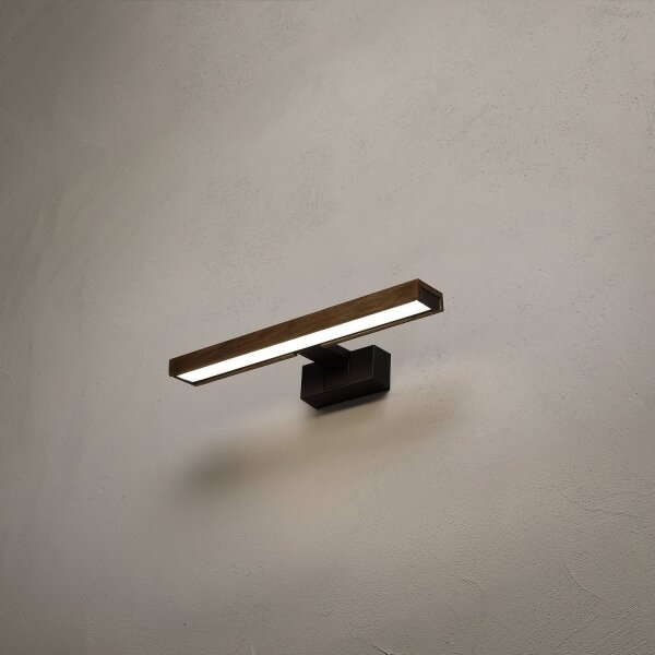 Brilagi - LED Koup osvět zrcad 3v1 WOODY MIRROR LED/8W/230V IP44 černá/dub ořech