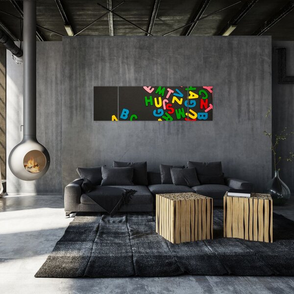 Obraz - barevná písmenka (170x50 cm)