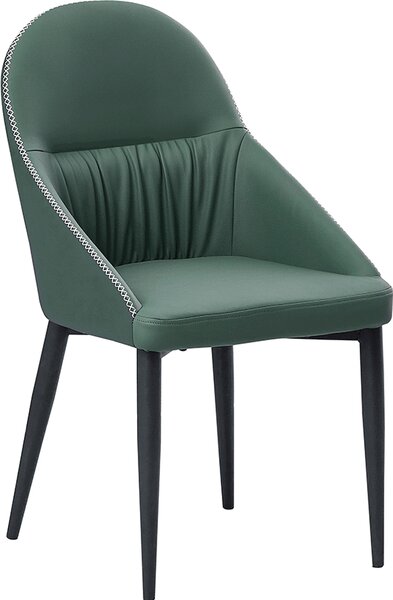 Tempo Kondela Designová jídelní židle KALINA, ekokůže zelená/černý kov