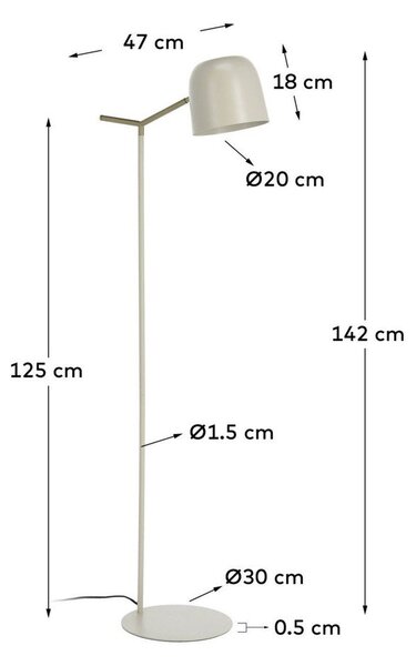 Béžová stojací lampa Kave Home Alish