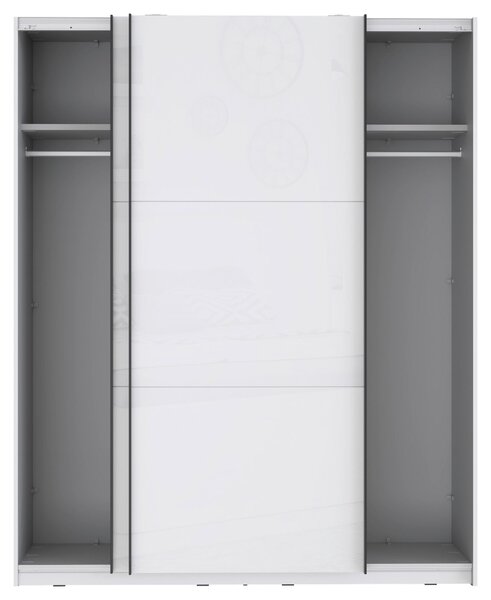 SKŘÍŇ S POSOUVACÍMI DVEŘMI, bílá, vysoce lesklá bílá, 170,3/209,7/61,2 cm home24 - Šatní skříně