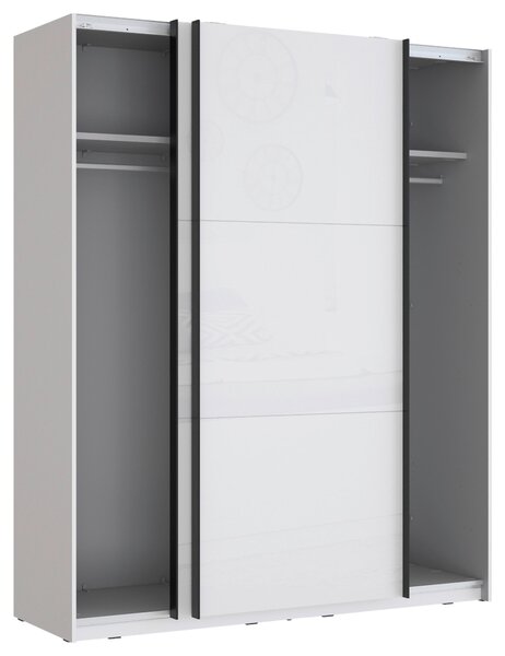 SKŘÍŇ S POSOUVACÍMI DVEŘMI, bílá, vysoce lesklá bílá, 170,3/209,7/61,2 cm home24 - Šatní skříně