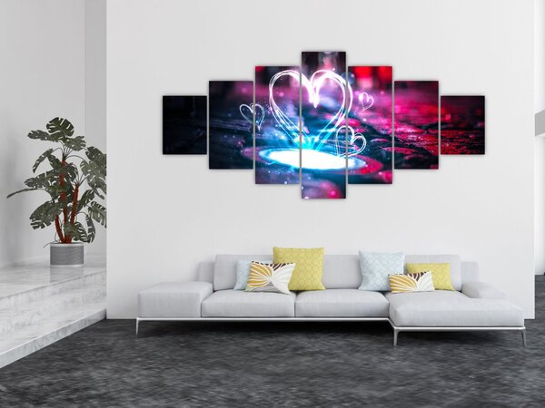 Obraz světelného srdce (210x100 cm)