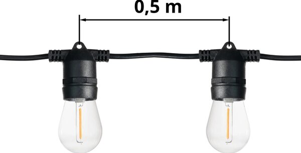 T-LED LED světelný řetěz STL5M 5m, 10xE27, IP65