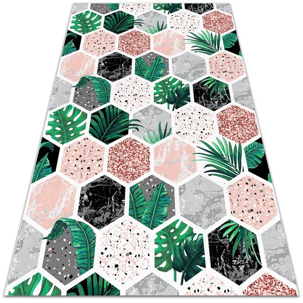 Univerzální vinylový koberec Tropické hexagony