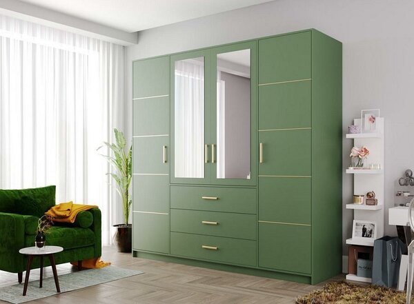 Casarredo - Komfort nábytek Šatní skříň BASILIO/BALI D4 zelená