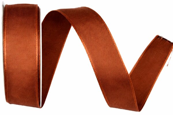 Taftová stuha Metal Copper Shine – měděná 25mm x 3m (7,-Kč/m)