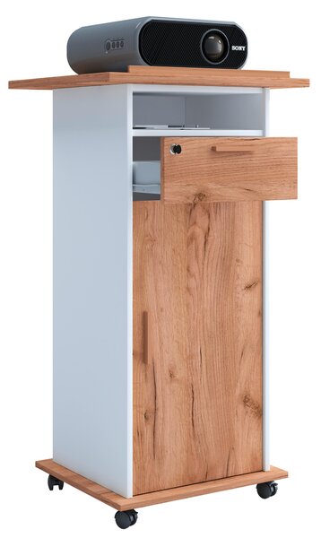 STŮL PRO PRÁCI VE STOJE, bílá, medový dub, 60/50/108,3 cm MID.YOU - Kancelářské stoly, Online Only