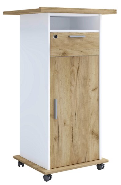 STŮL PRO PRÁCI VE STOJE, bílá, medový dub, 60/50/108,3 cm MID.YOU - Kancelářské stoly, Online Only