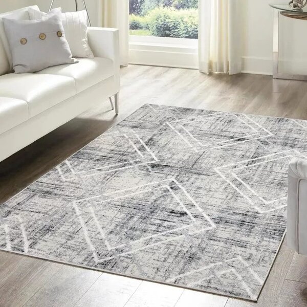 Makro Abra Moderní kusový koberec TROYA V454C krémový šedý Rozměr: 120x170 cm