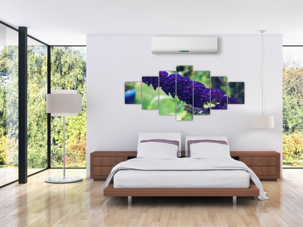 Obraz modré květiny (210x100 cm)