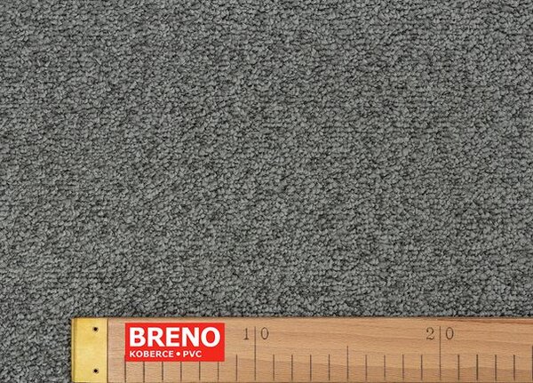 Breno Metrážový koberec FINESSE 77 tmavě šedá, šíře 400 cm, Šedá
