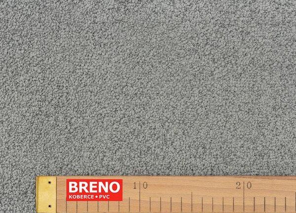Breno Metrážový koberec FINESSE 75 šedá, šíře 400 cm, Šedá