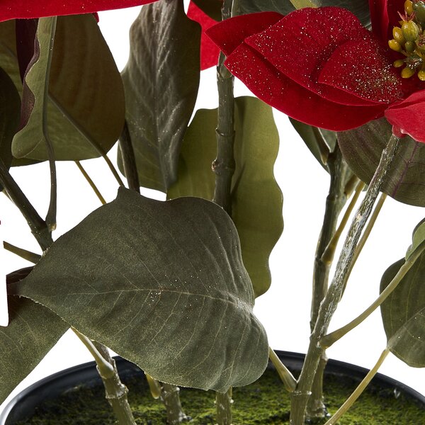 Umělá rostlina CHRISTMAS FLOWER 61 cm Červená