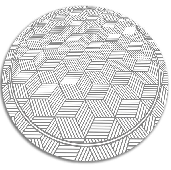 Módní kulatý vinylový koberec Geometrické kostka