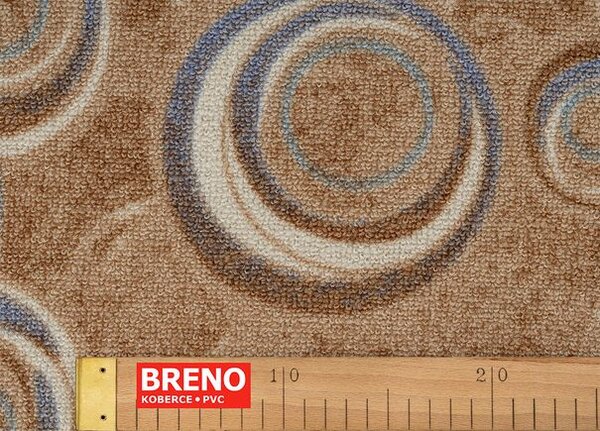 Breno Metrážový koberec DROPS 33 hnědý, šíře 400 cm
