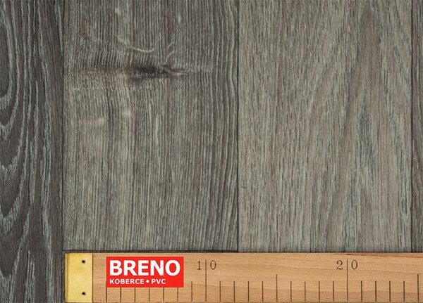 Breno PVC BLACKTEX Fumed Oak 966M – tmavě šedé dřevo, šíře 400 cm