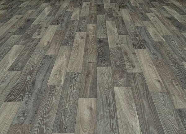 Breno PVC BLACKTEX Fumed Oak 966M – tmavě šedé dřevo, šíře 400 cm