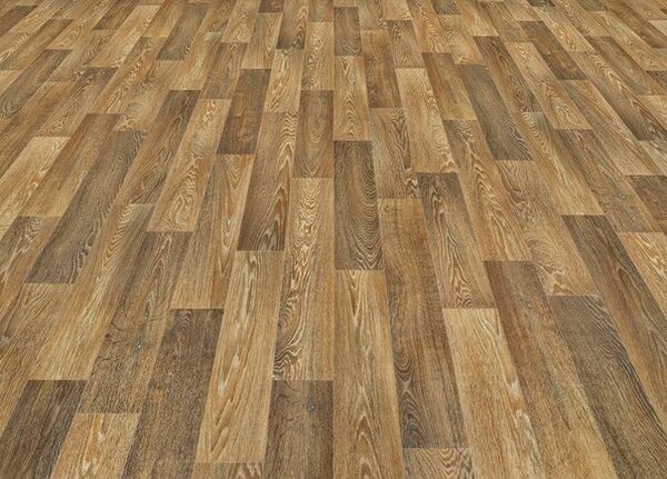 Breno PVC SUPERTEX Camargue 754 – tmavé dřevo, šíře 300 cm