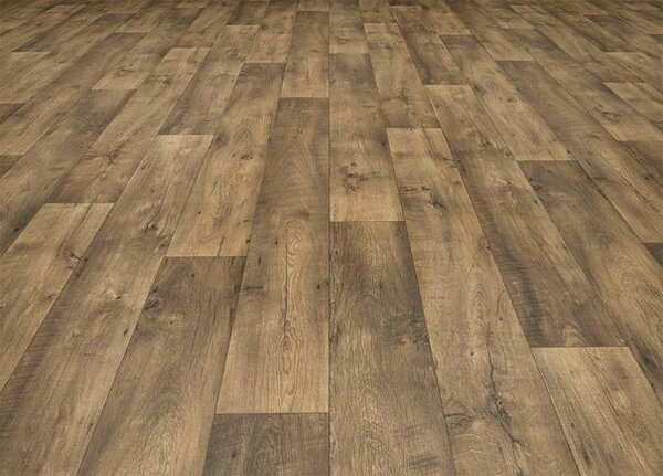Breno PVC TOPTEX Valley Oak 639M – hnědé dřevo, šíře 400 cm