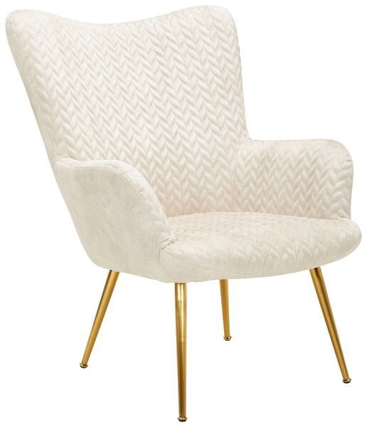 KŘESLO UŠÁK, kov, textil, béžová Ambia Home - Křesla ušáky