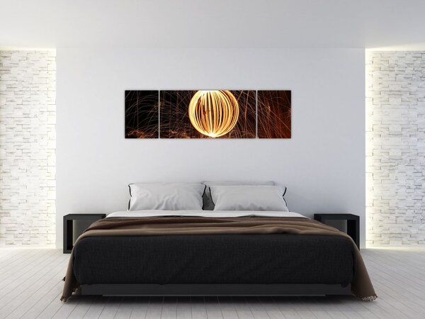 Obraz světelné koule (170x50 cm)