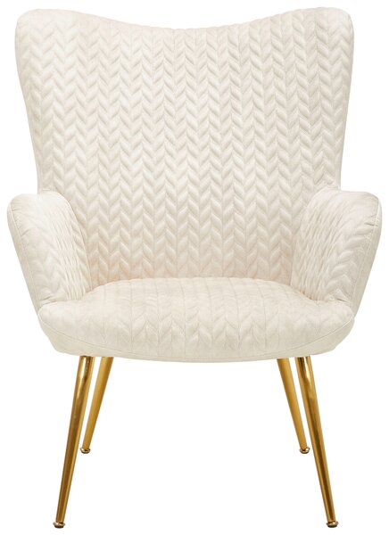 KŘESLO UŠÁK, kov, textil, béžová Ambia Home - Křesla ušáky