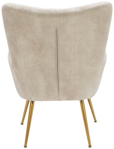 KŘESLO UŠÁK, kov, textil, béžová Ambia Home - Křesla ušáky