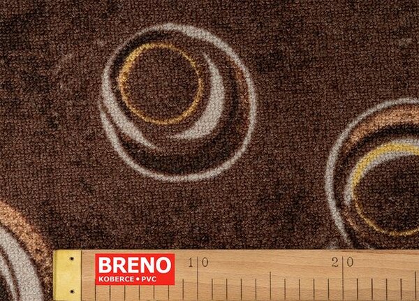 Breno Metrážový koberec DROPS 43 hnědý, šíře 400 cm