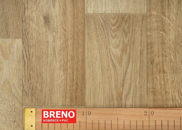 Breno PVC SUPERTEX Camargue 543 – hnědé dřevo, šíře 400 cm