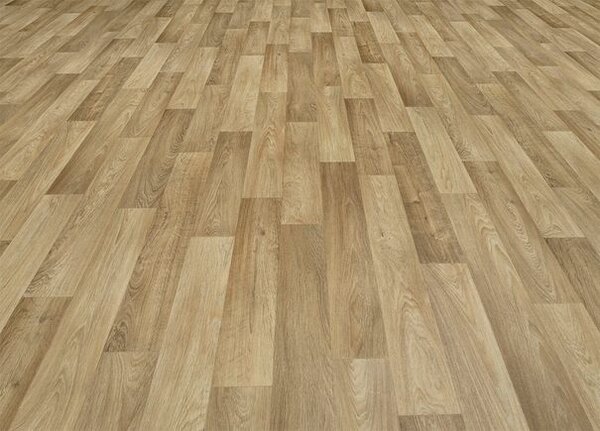 Breno PVC SUPERTEX Camargue 543 – hnědé dřevo, šíře 400 cm