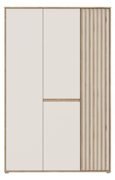 ŠATNÍ SKŘÍŇ S OTOČNÝMI DVEŘMI, barvy dubu, pískové barvy, 128,7/200/54 cm Hom`in - Šatní skříně