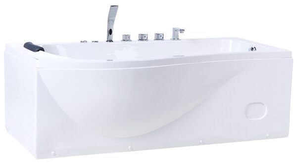 Rohová vířivá vana s LED osvětlením POZUELOS 170 x 90 cm Bílá