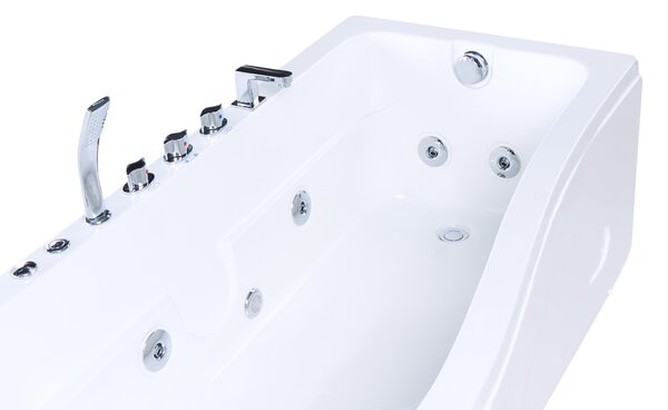 Rohová vířivá vana s LED osvětlením POZUELOS 170 x 90 cm Bílá