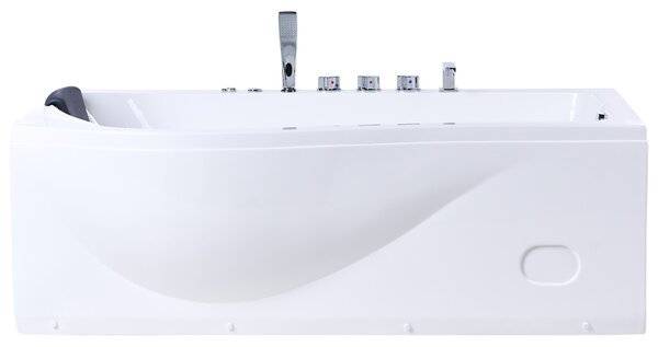 Rohová vířivá vana s LED osvětlením POZUELOS 170 x 90 cm Bílá