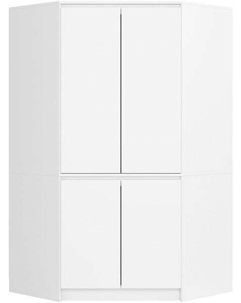 Ak furniture Rohová šatní skříň CLP 100 cm 4D bílá