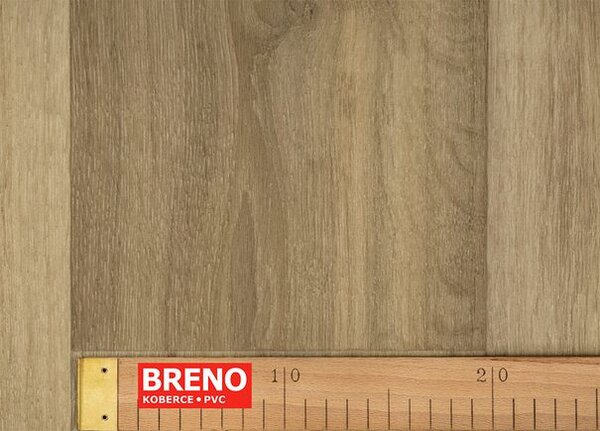 Breno PVC PURETEX Lime Oak 613M – hnědé dřevo, šíře 400 cm