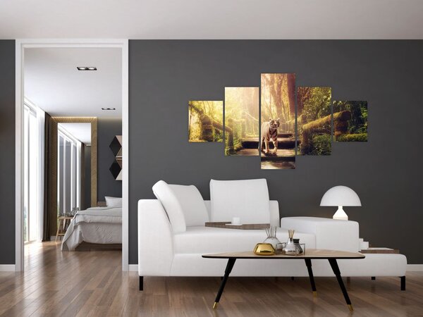 Obraz tygra v džungli (125x70 cm)