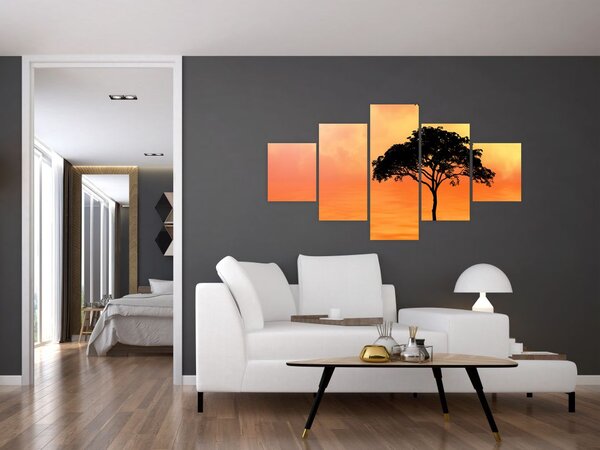 Obraz stromu v západu slunce (125x70 cm)