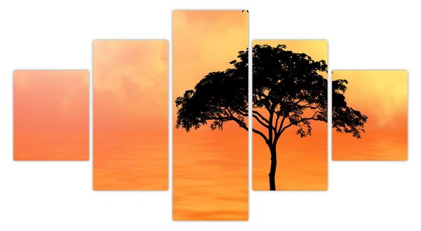 Obraz stromu v západu slunce (125x70 cm)