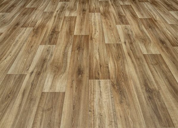 Breno PVC POLARIS Lime Oak 631M – tmavé dřevo, šíře 400 cm